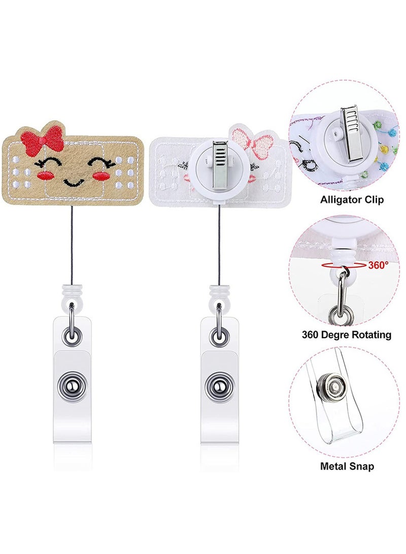 KASTWAVE Felt Nurse Badge Reels, Pill Bandage, and Syringe Retractable Badge Holder Cute Nursing Name ID Badge Holders with Alligator Clip for Nurse Doctor Teacher Student (3 Pieces) - Image 2