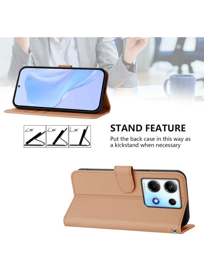 اس-توب جراب لهاتف Infinix Note 30 4G / 5G مصنوع من الجلد بلون سادة مع حبل - Image 3