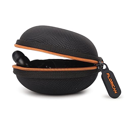 Florican Earphone Carry Case, Multi Use Storage Travel Organiser for Earphones, SD Cards, Pen Drives, Coins with in-Built Anti Scratch Mesh Pocket (Orange) - Image 1