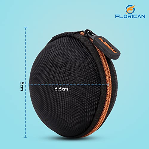 Florican Earphone Carry Case, Multi Use Storage Travel Organiser for Earphones, SD Cards, Pen Drives, Coins with in-Built Anti Scratch Mesh Pocket (Orange) - Image 5
