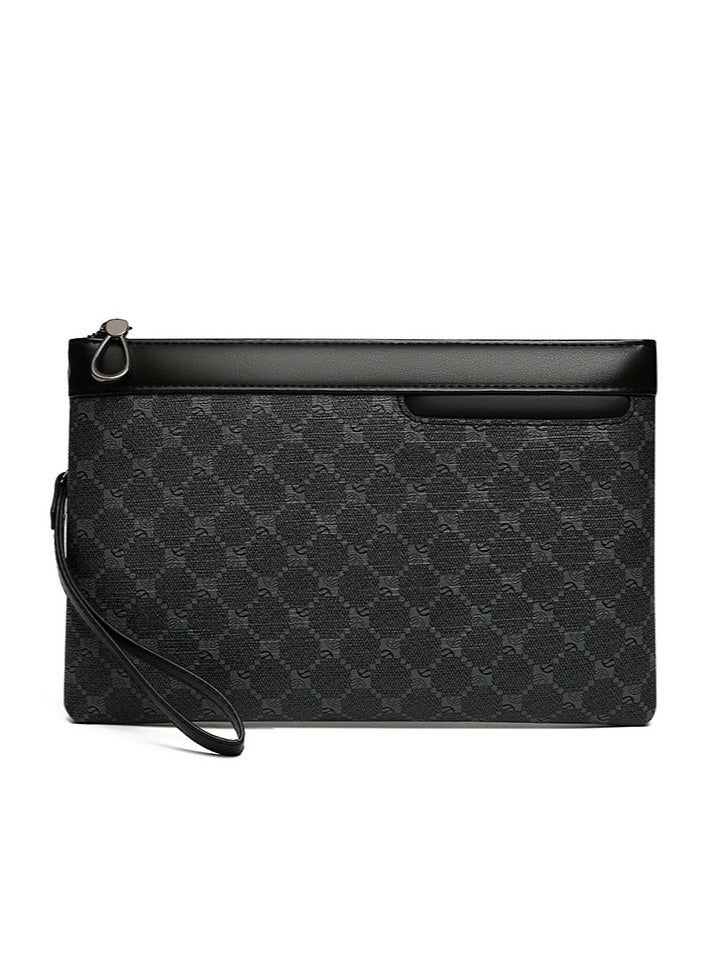 Men's Textured Clutch Bag Stylish large capacity handheld bag for both business and leisure - Image 1