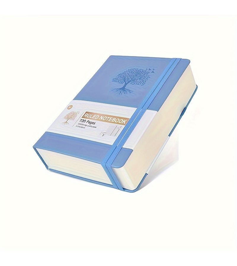 دفتر ملاحظات من الجلد الصناعي PU، 360 ورقة، 720 صفحة، مذكرة سميكة سوداء للعمل والكتابة - Image 5