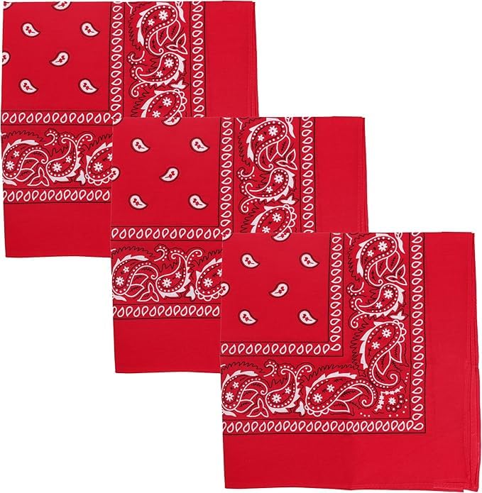 SPIN CART Soft Breathable Cotton Paisley Bandana For Men & Women (3, Red) - Image 1