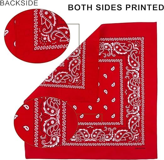 SPIN CART Soft Breathable Cotton Paisley Bandana For Men & Women (3, Red) - Image 2