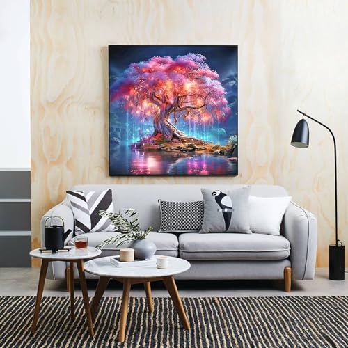 KINPLUB 5D Diamond Painting Kits for Adults, Tree of Life Diamond Art Kits for Adults Beginners, DIY Full Round Drill Paint by Diamonds, Home Wall Decor 12x12 Inch - Image 5