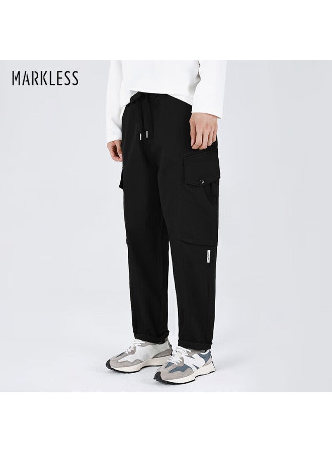 Markless Men's Casual Pants Autumn Winter Large Pocket Wrinkle-resistant Comfortable Straight Trousers 3868 Black 36 - Image 1
