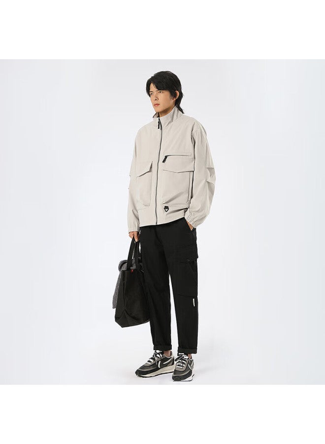 Markless Men's Casual Pants Autumn Winter Large Pocket Wrinkle-resistant Comfortable Straight Trousers 3868 Black 36 - Image 2