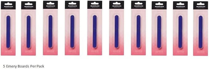 Manicare Long Lasting Emery Boards Pack Of 5 Files For Nail Styling Double Sided Fine And Coarse Grit Natural Artificial Gel Nails Strong Durable For Home And Salon Use Manicure Or Pedicure - Image 2