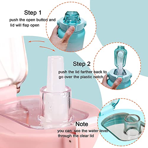 JUGTE Motivational Water Bottle 2 L Sipper Bottle for Adults Gym Gallon Bottle with Measurement Leakproof Durable Reusable Plastic Water Bottle for Office Pink - Image 2