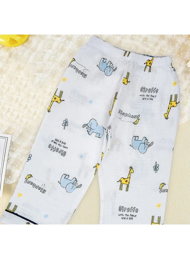 ليتل سربرايز بوكس Happy Blue Bear soft Muslin organic Cotton Kids Nightsuit