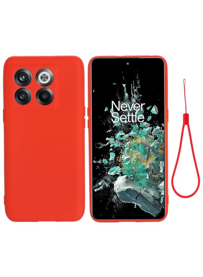 Case Cover For For OnePlus 10T 5G / ACE Pro Pure Color Liquid Silicone Shockproof Phone Case(Red)