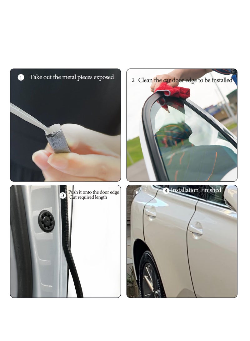 KASTWAVE Car Door Edge Protector Guards, Automaze U Shape Edge Trim Rubber Strip Seal Protector, Protection Door Edge Anti-Collision Rubber Clips Fit for Most Car, Black, 16Ft(5M) - Image 5
