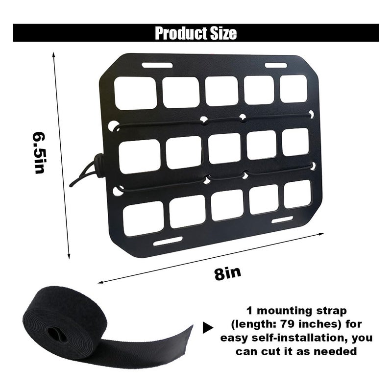 smilfuy Car Headrest Organizer Rigid MOLLE Panel, Tactical Gear Seat Back Organizer, EDC Pouch Tool Gadget Holder, Backpack Insert Panel for Truck Equipment Mount Plate Modular Storage Shelf (Headrest Panel) - Image 2