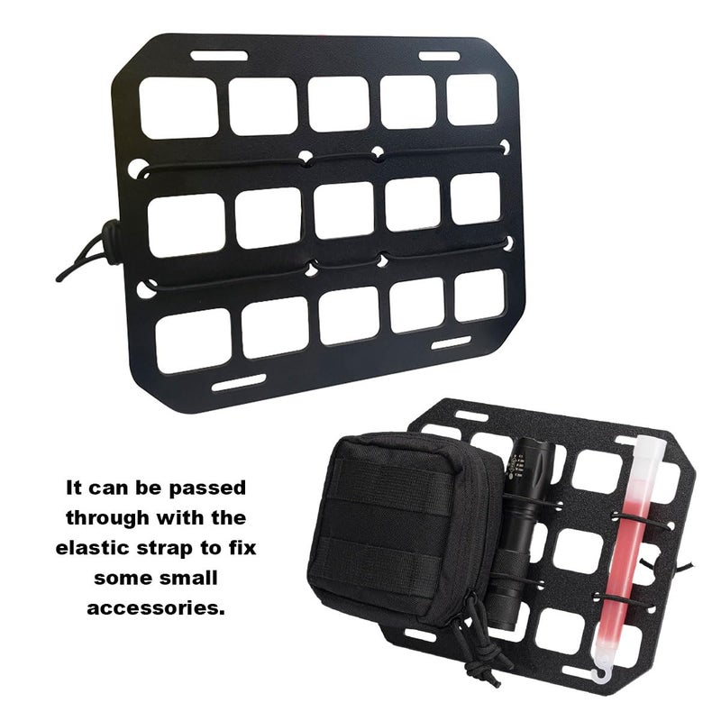 smilfuy Car Headrest Organizer Rigid MOLLE Panel, Tactical Gear Seat Back Organizer, EDC Pouch Tool Gadget Holder, Backpack Insert Panel for Truck Equipment Mount Plate Modular Storage Shelf (Headrest Panel) - Image 4