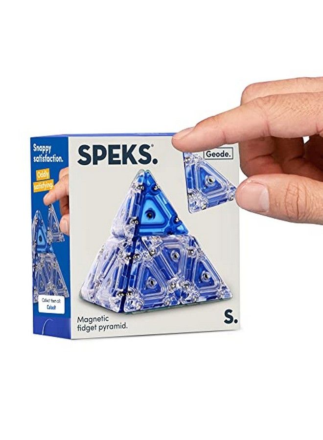 Speks Geode Pyramid 12Piece Building Set Cobalt Fun Desk Toy For Adults - Image 1
