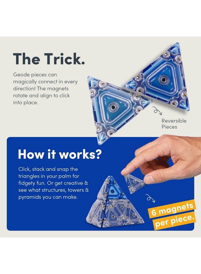Speks Geode Pyramid 12Piece Building Set Cobalt Fun Desk Toy For Adults - Image 5