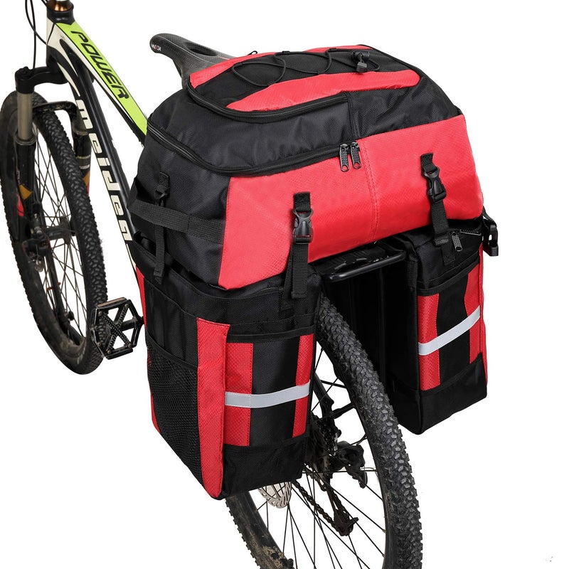 PELLOR Bike Bag Rear Bicycle Pannier Bags 70L Large Capacity Detachable Bicycle Rear Seat Commuter Bag Luggage Carrier Waterproof Saddle Bags with Rain Cover - Image 1