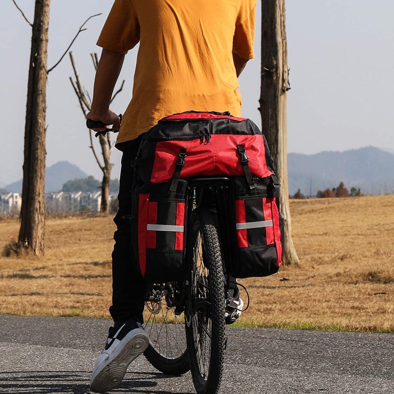 PELLOR Bike Bag Rear Bicycle Pannier Bags 70L Large Capacity Detachable Bicycle Rear Seat Commuter Bag Luggage Carrier Waterproof Saddle Bags with Rain Cover - Image 2