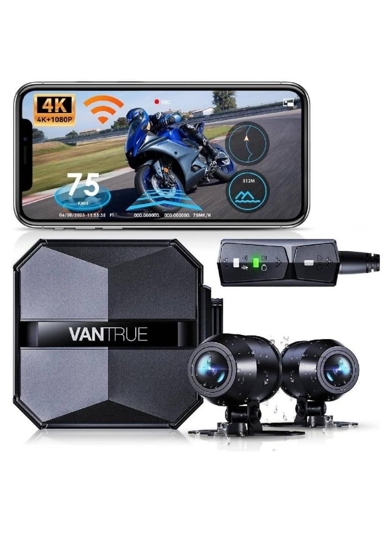 Vantrue Venture F1 Front and Rear Motorcycle Dash Cam 4K+1080P Waterproof - Image 1