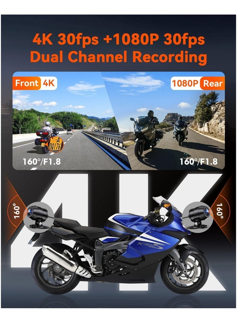 Vantrue Venture F1 Front and Rear Motorcycle Dash Cam 4K+1080P Waterproof - Image 2