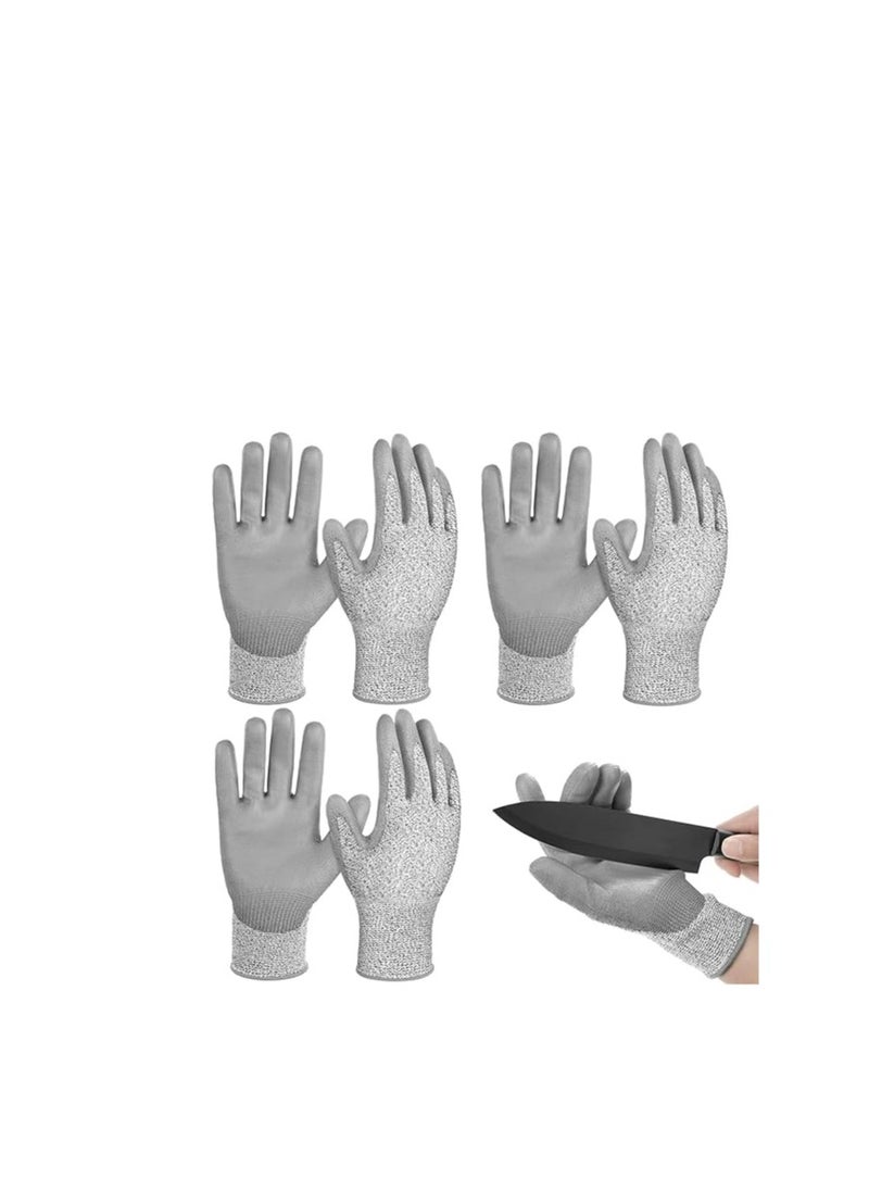 KASTWAVE Level 5 Cut Resistant Gloves, Cutting Gloves, 3 Pairs of Cut Resistant Gloves Food Grade, Kitchen Gloves for Cutting, Oyster Shucking, Fish Fillet Processing, Carving Wood and Gardening (Large)  - Image 1