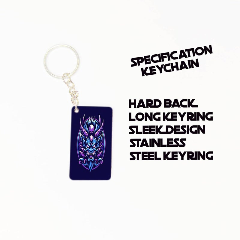 OUTFITQUE Premium Pack of 2 Anime261 Printed Long Keychain For Bike Scooty Car MDF Keyholder - Image 3