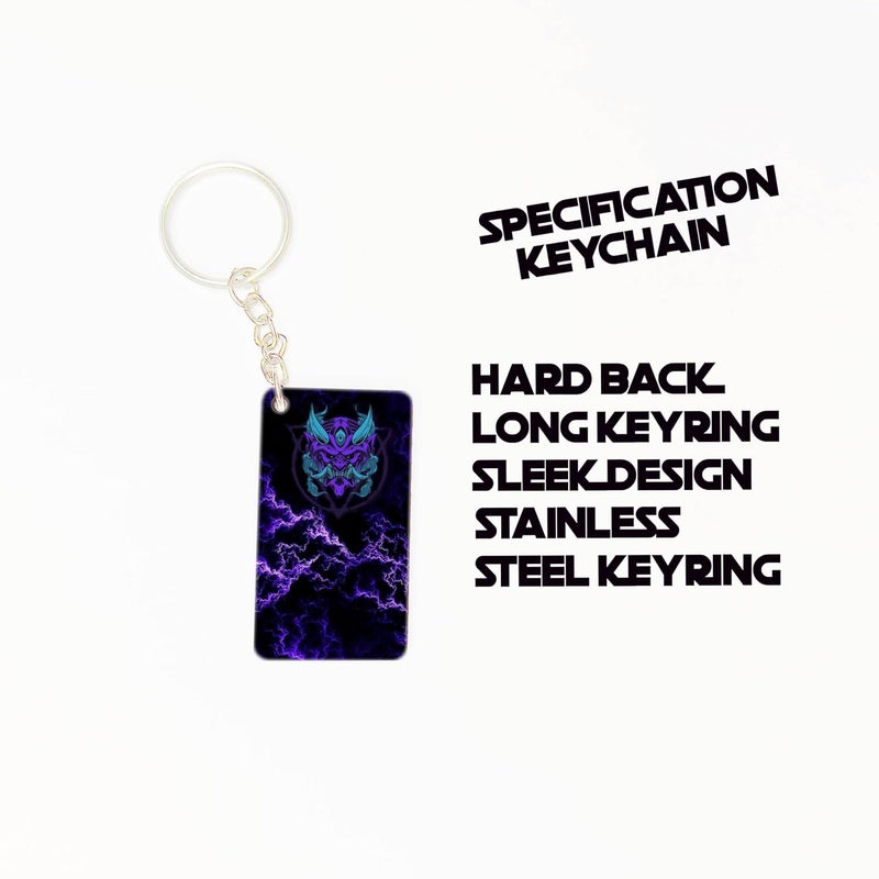 OUTFITQUE Premium Pack of 2 Anime261 Printed Long Keychain For Bike Scooty Car MDF Keyholder - Image 2
