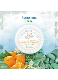 BERGMAN KELLY Ergman Kelly Hotel Soap Bars In Bulk (Tropical Waterfall 0.5 Oz 100 Pk) Small Individually Wrapped Round Soap Travel Size Mini Toiletries For Airbnb Motel Guest Bathroom  - Image 5
