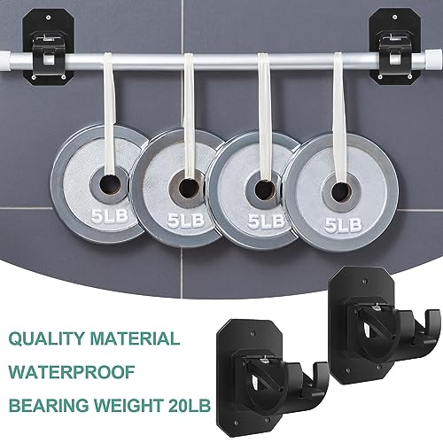 Codoule 2PCS Black No Drill Curtain Rod Brackets, Window Treatment Rod Holders, Plastic & Stainless Steel, Adhesive & Screw Mount, 20 Pounds Load Capacity - Image 5