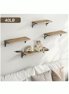 MIXDE Floating Shelves Rustic Wood Shelves 4 Sets of Wall Mounted Shelf for Bathroom Decor Bedroom Living Room and Plants  - Image 5
