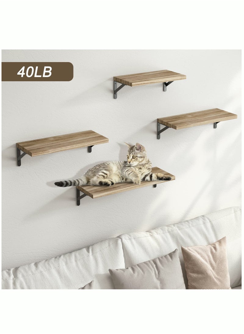 MIXDE Floating Shelves Rustic Wood Shelves 4 Sets of Wall Mounted Shelf for Bathroom Decor Bedroom Living Room and Plants  - Image 5
