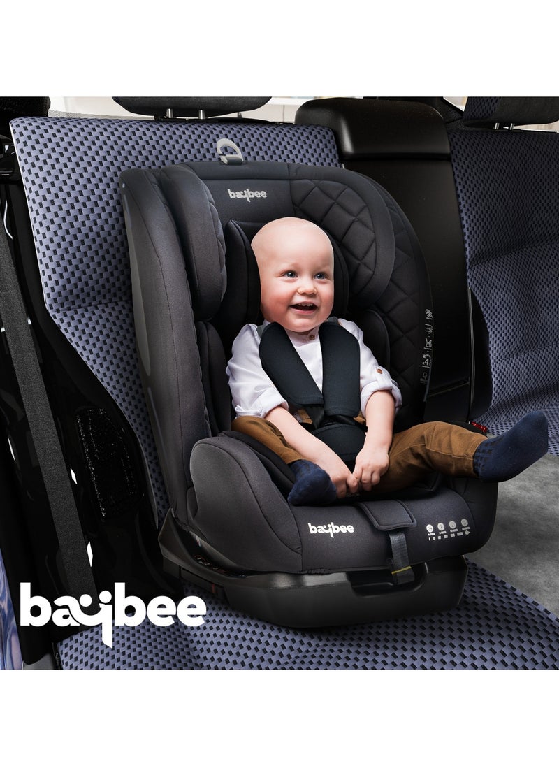 BAYBEE - Convertible Car Seat for Baby 0 to 12 Years with ISOFIX, 3 Position Recline, Headrest Adjustable ECE R44/04 Safety Certified Travel Baby Car Seat for Toddlers Kids Boys Girls Pure Black - Image 1