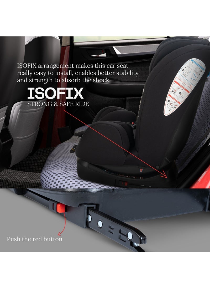 BAYBEE - Convertible Car Seat for Baby 0 to 12 Years with ISOFIX, 3 Position Recline, Headrest Adjustable ECE R44/04 Safety Certified Travel Baby Car Seat for Toddlers Kids Boys Girls Pure Black - Image 1