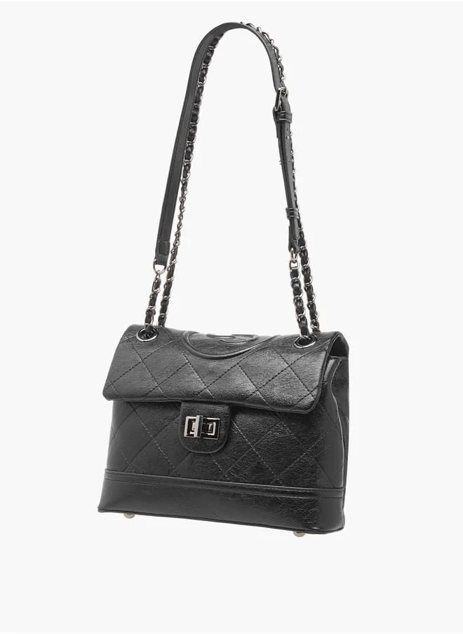 Celeste Women Quilted Crossbody Bag with Adjustable Strap and Twist Clasp Closure