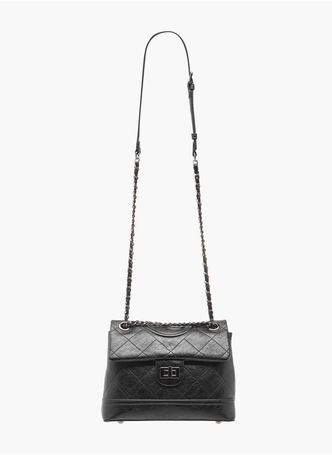 Celeste Women Quilted Crossbody Bag with Adjustable Strap and Twist Clasp Closure  - Image 2
