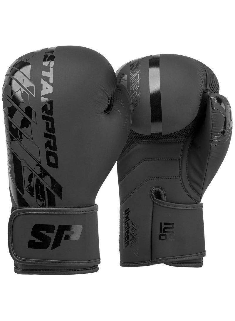 ستاربرو قفازات ملاكمة من حجر السج غير اللامع من ستاربرو، قفازات ملاكمة للرجال والنساء للتدريب والكيك بوكسينج من الجلد الصناعي، الوزن 236.59، 295.74، 354.88، 414.03 و473.18 مل، بالون أسود معدات رياضية - ألعاب رياضية - معدات رياضية وصالة ألعاب رياضية - Image 1