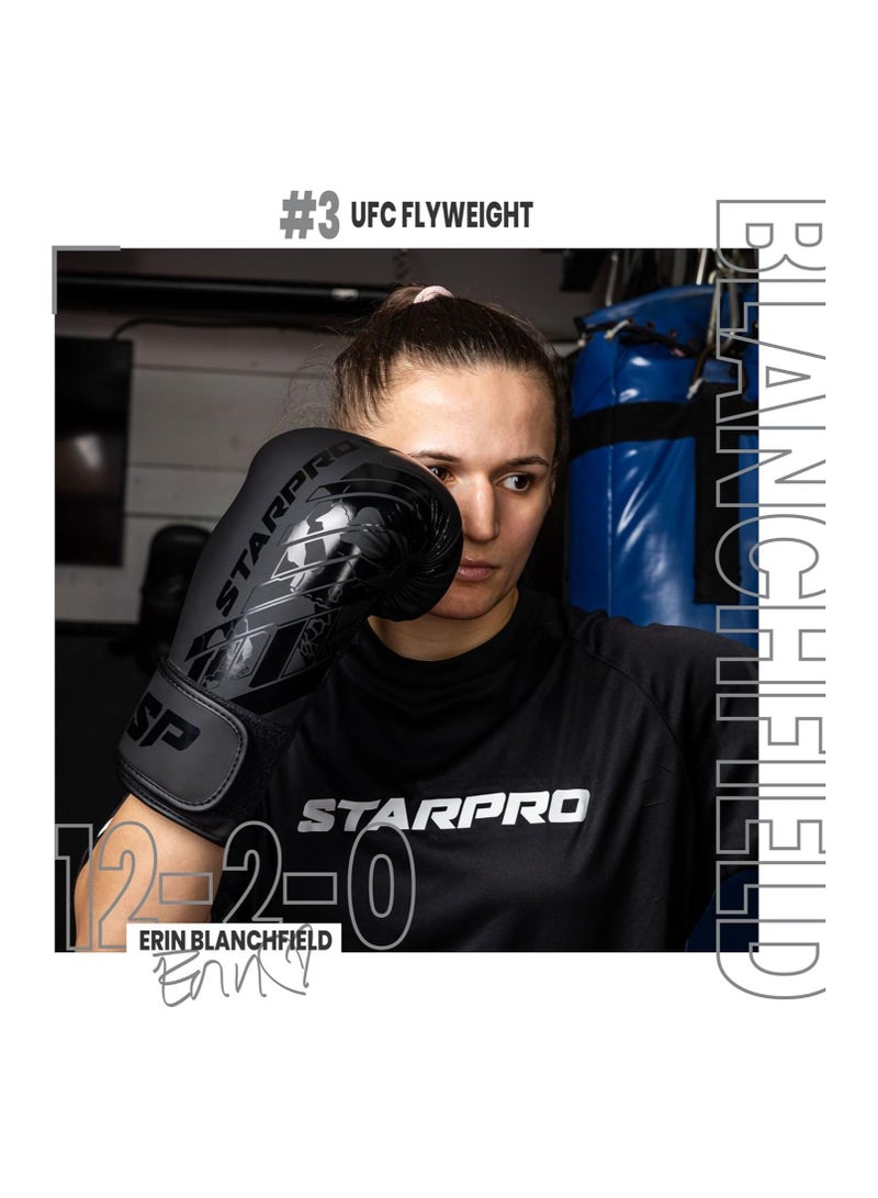 ستاربرو قفازات ملاكمة من حجر السج غير اللامع من ستاربرو، قفازات ملاكمة للرجال والنساء للتدريب والكيك بوكسينج من الجلد الصناعي، الوزن 236.59، 295.74، 354.88، 414.03 و473.18 مل، بالون أسود معدات رياضية - ألعاب رياضية - معدات رياضية وصالة ألعاب رياضية - Image 3