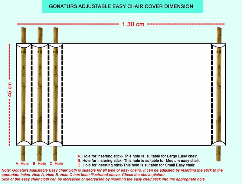 GONATURS Size Adjustable Hemmed Side Bordered Cotton Canvas Cloth for Traditional Wooden Easy Chair – Stitched and Ready to Use-Double Layered (Side Bordered Dark Cyan) - Image 3
