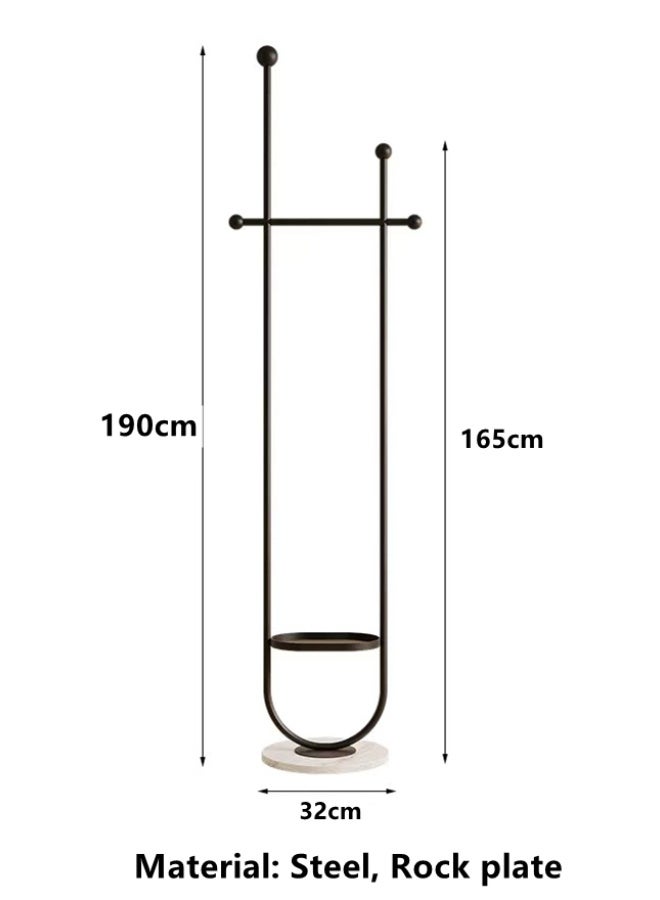 كوتيس شماعة معاطف معدنية، شماعة ملابس، شماعات ملابس، شماعات ملابس مستقلة، مدخل، حامل شماعات معاطف، منزل، فندق، تجزئة، فولاذ أسود/أبيض، 32×190 سم - Image 5