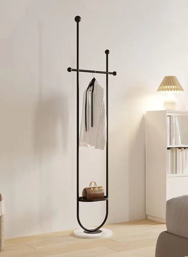 كوتيس شماعة معاطف معدنية، شماعة ملابس، شماعات ملابس، شماعات ملابس مستقلة، مدخل، حامل شماعات معاطف، منزل، فندق، تجزئة، فولاذ أسود/أبيض، 32×190 سم - Image 2