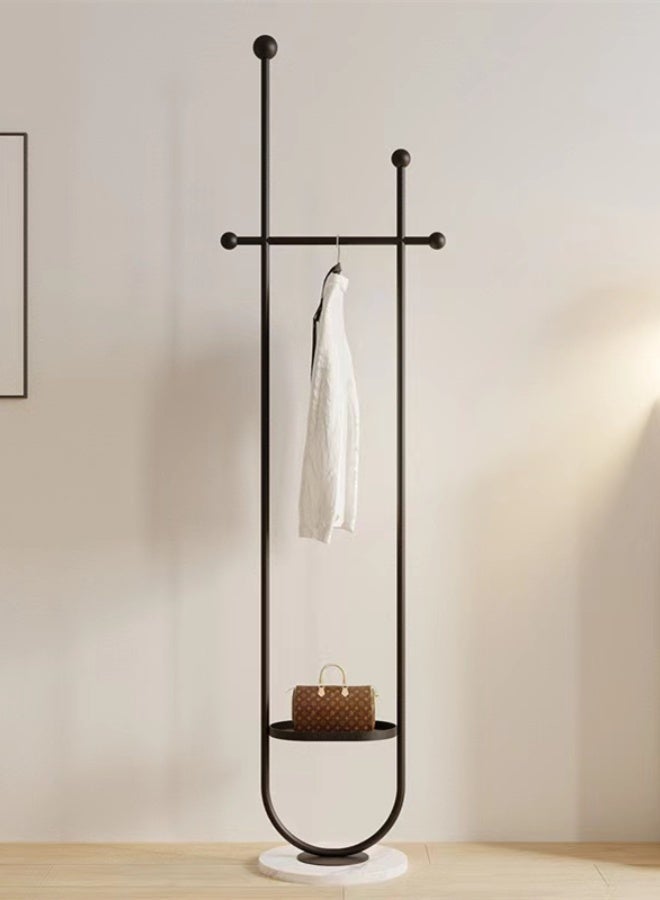 كوتيس شماعة معاطف معدنية، شماعة ملابس، شماعات ملابس، شماعات ملابس مستقلة، مدخل، حامل شماعات معاطف، منزل، فندق، تجزئة، فولاذ أسود/أبيض، 32×190 سم - Image 1