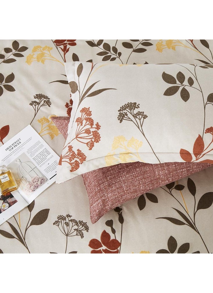 Melen Single Summer Microfiber Bedding Set- 4 Pieces -Layton- Cream - Nude  - Image 2