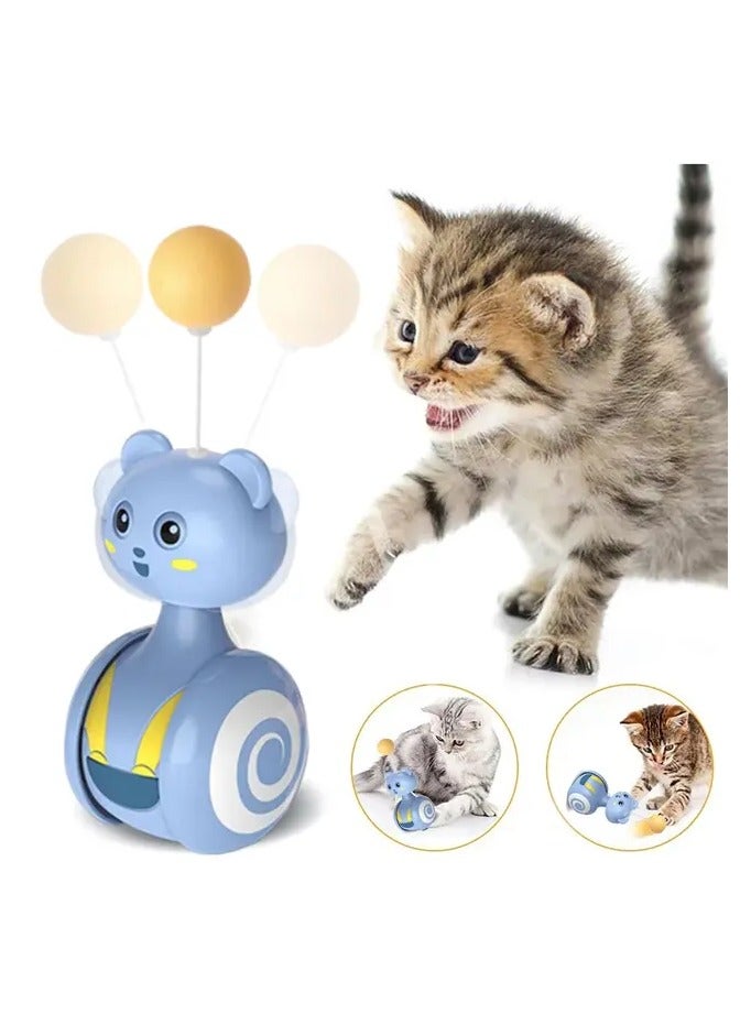 A.M Cat Feathers,Funny Cat Ball Toys Self-Happy Glasses with Feather - Interactive Feather Cat Toy Kitten Toys, Interactive Cat Toys for Cats, Sliding Tumbler - Image 1