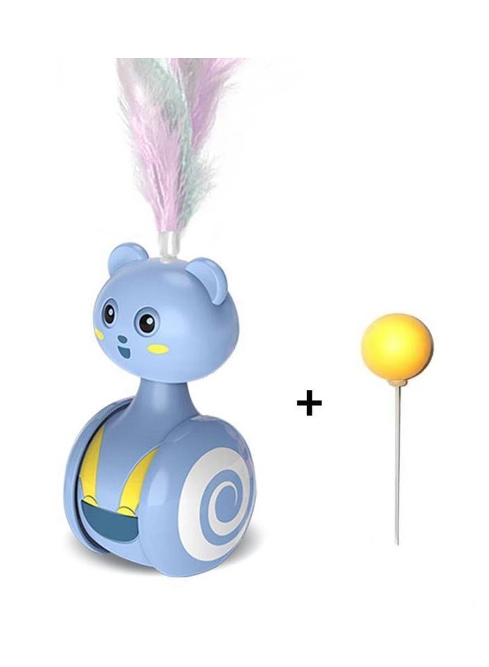 A.M Cat Feathers,Funny Cat Ball Toys Self-Happy Glasses with Feather - Interactive Feather Cat Toy Kitten Toys, Interactive Cat Toys for Cats, Sliding Tumbler - Image 2