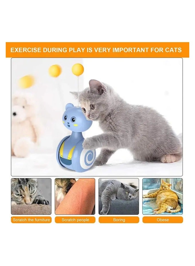 A.M Cat Feathers,Funny Cat Ball Toys Self-Happy Glasses with Feather - Interactive Feather Cat Toy Kitten Toys, Interactive Cat Toys for Cats, Sliding Tumbler - Image 5