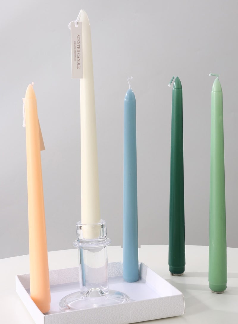 10-Inch /25cm Gradient Green Fruity Scented Taper Candles, Set of 4 - Gift Box Set for Wedding & Party Atmosphere, Table Decor, Light Fragrance - Image 3