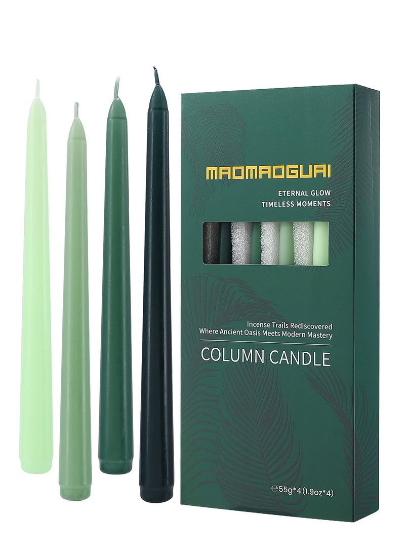 10-Inch /25cm Gradient Green Fruity Scented Taper Candles, Set of 4 - Gift Box Set for Wedding & Party Atmosphere, Table Decor, Light Fragrance - Image 1