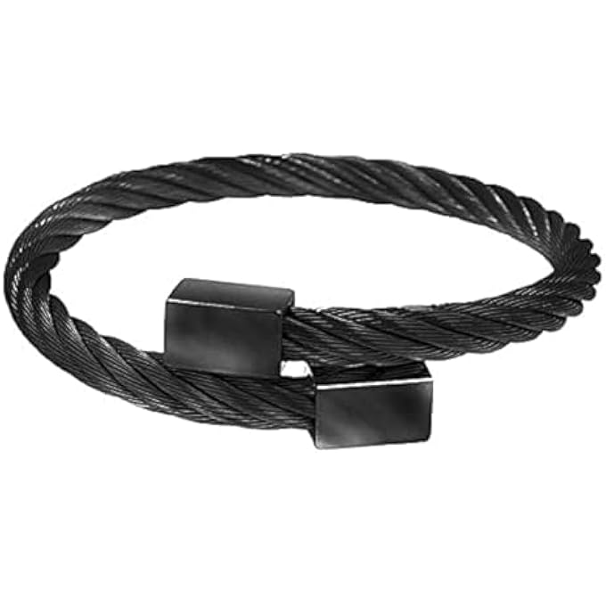 rayihni Chic Stainless Steel Bangle For Men, Black - Image 1