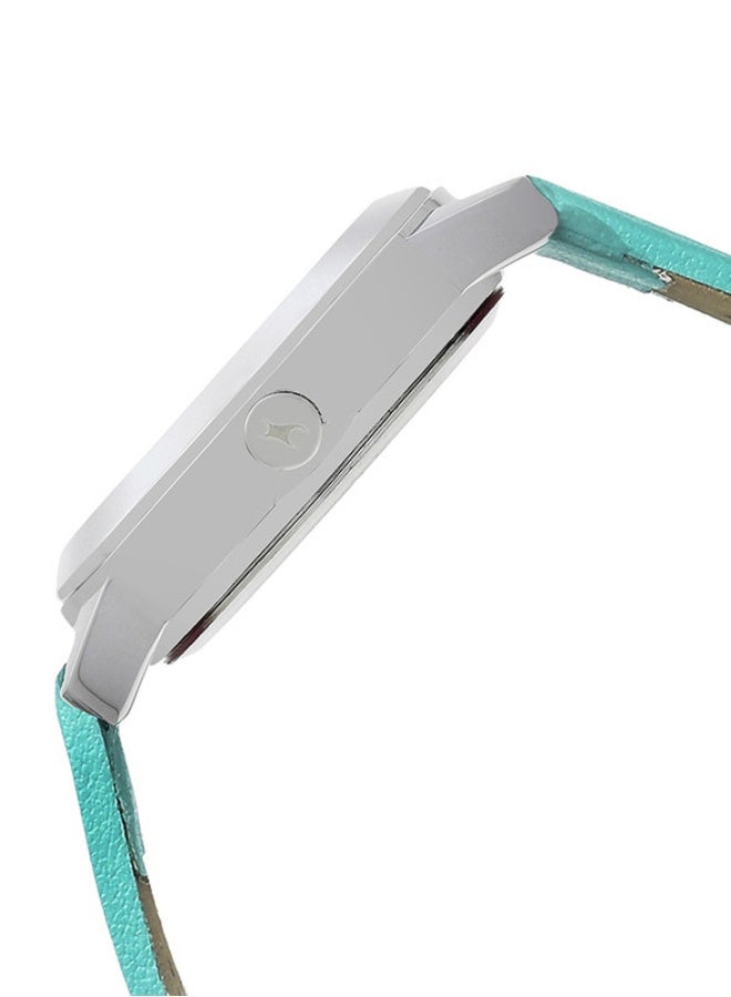 Fastrack Fashion Analogue White Round Dial Green Leather Strap Watch for Women -68008SL06 - Image 3