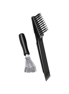 BOAO 2 Pieces Hair Brush Cleaning Tool Comb Cleaning Brush Comb Cleaner Brush Hair Brush Cleaner Mini Hair Brush Remover For Removing Hair Dust Home And Salon Use (Black)  - Image 1